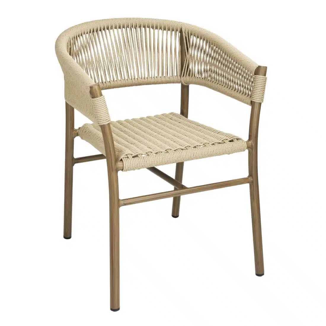 Bolero Florence Natural Rope Twist Wicker Chairs (Pack of 2) - Image 1