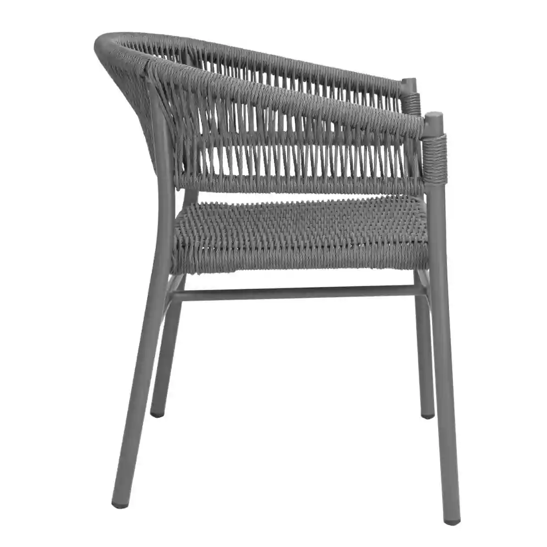 Bolero Florence Grey Mix Rope Twist Wicker Chairs (Pack of 2) - Image 2