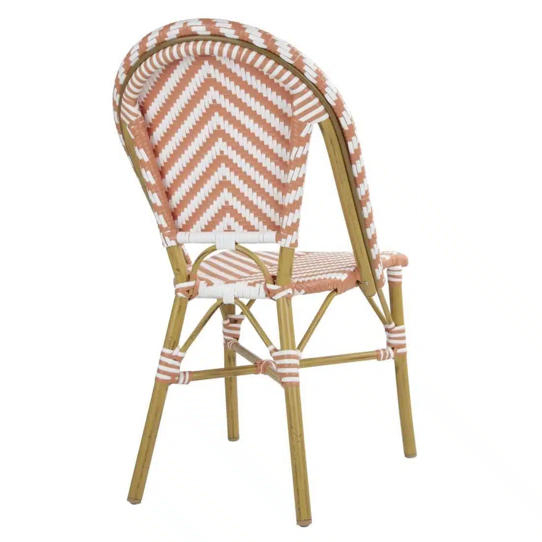 Bolero Parisian Style Rattan Side Chair Coral (Pack of 2) - Image 4