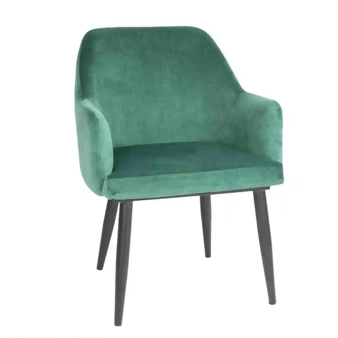 Bolero Lia Velvet Effect Chairs Dark Green (Set of 2) - Image 1