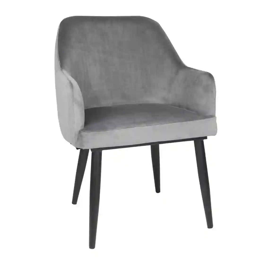 Bolero Lia Velvet Effect Chairs Grey (Set of 2) - Image 1