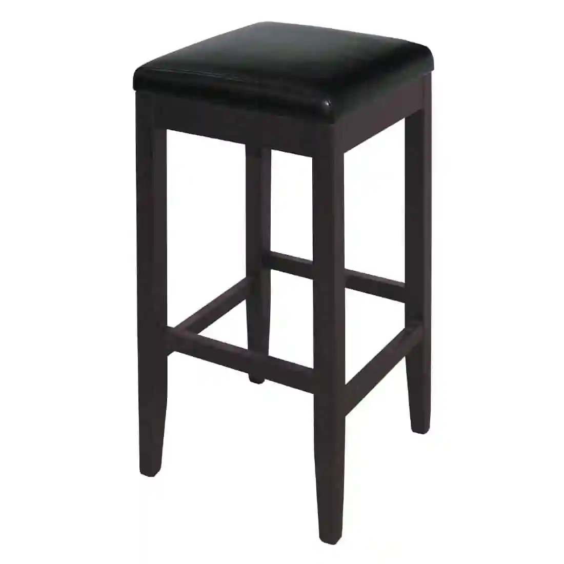 Bolero Faux Leather High Bar Stools Black (Pack of 2) - Image 1