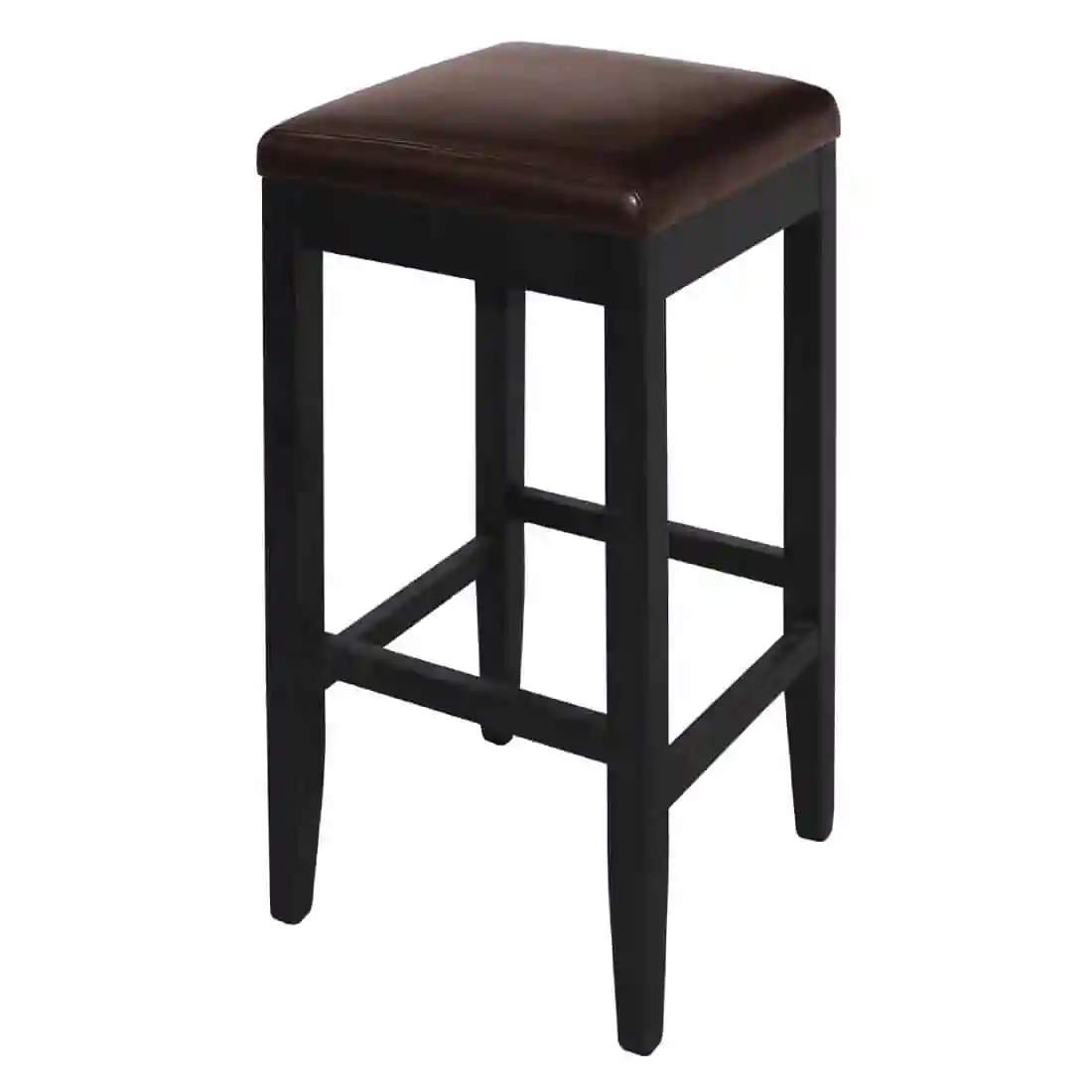 Bolero Faux Leather High Bar Stools Dark Brown (Pack of 2) - Image 1