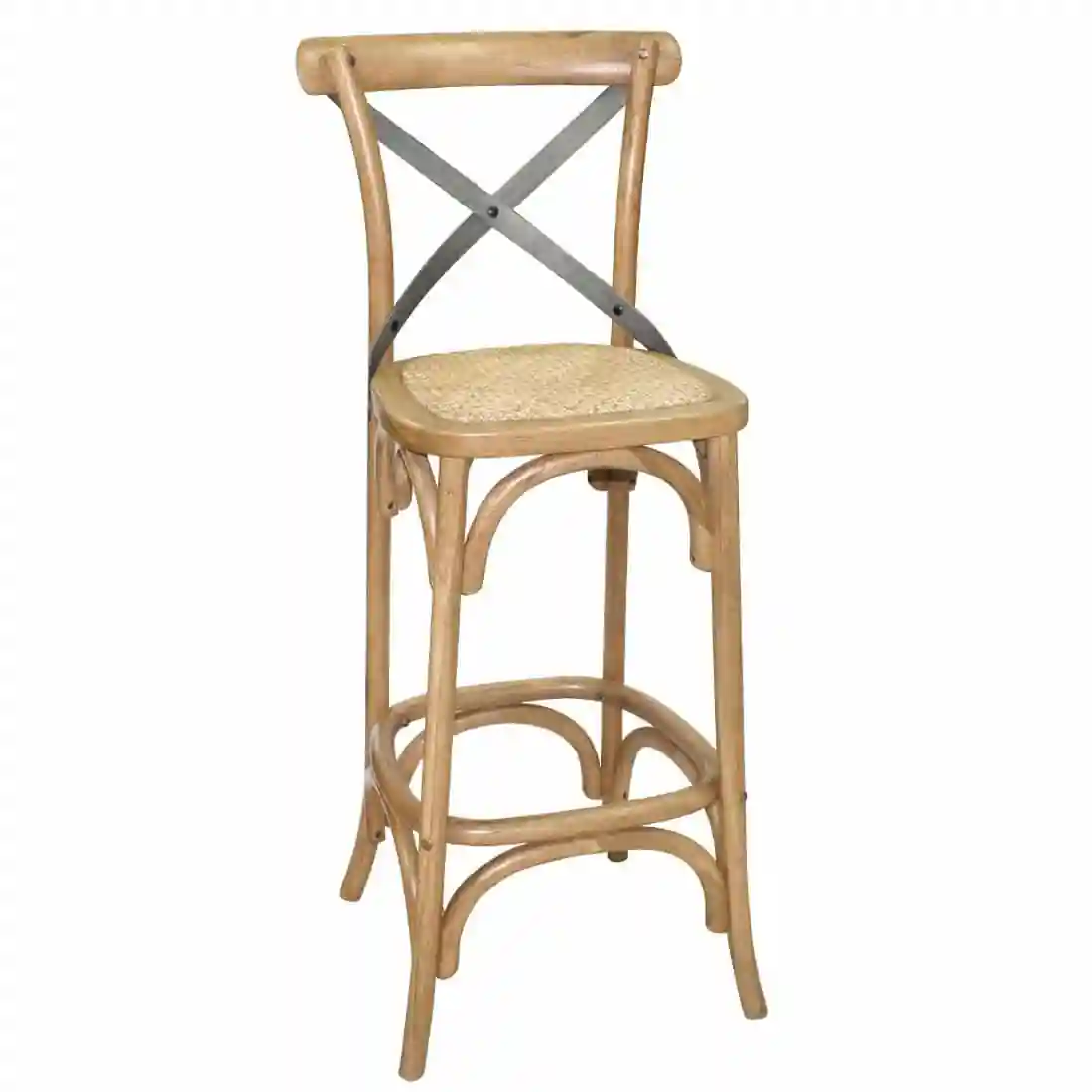 Bolero Wooden Barstool with Backrest - Image 1