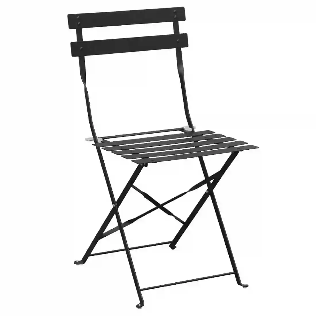 Bolero Perth Black Pavement Style Steel Folding Chairs (Pack of 2) - Image 1