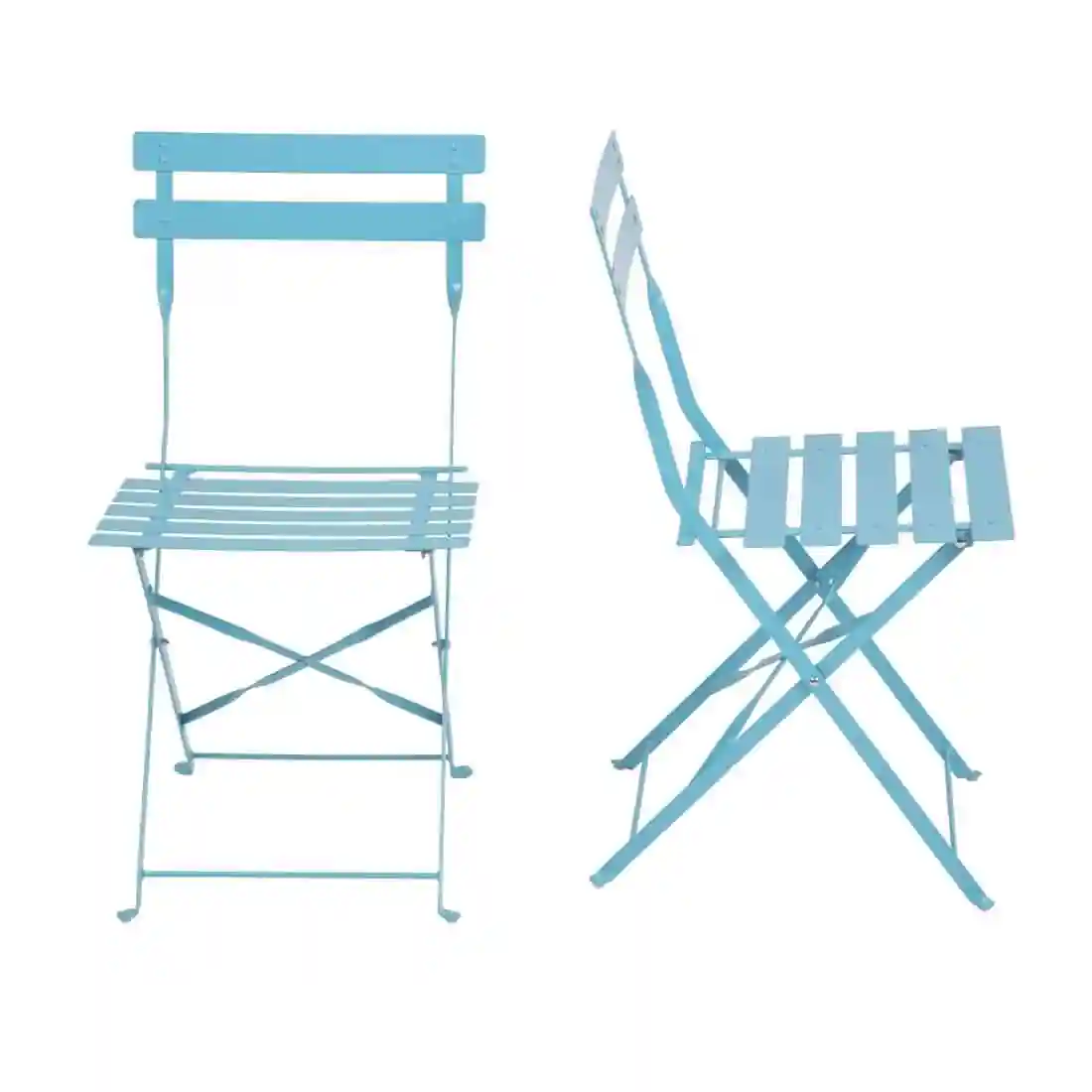 Bolero Perth Blue Pavement Style Steel Folding Chairs (Pack of 2) - Image 3