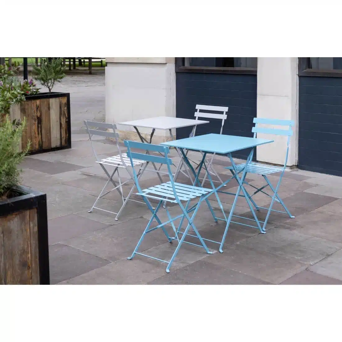 Bolero Perth Blue Pavement Style Steel Folding Chairs (Pack of 2) - Image 13