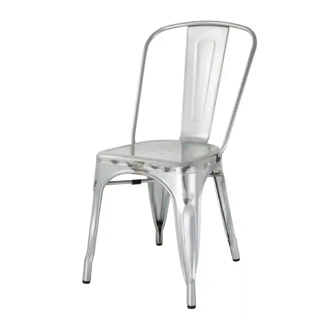 Bolero Bistro Galvanised Steel Side Chairs (Pack of 4) - Image 1