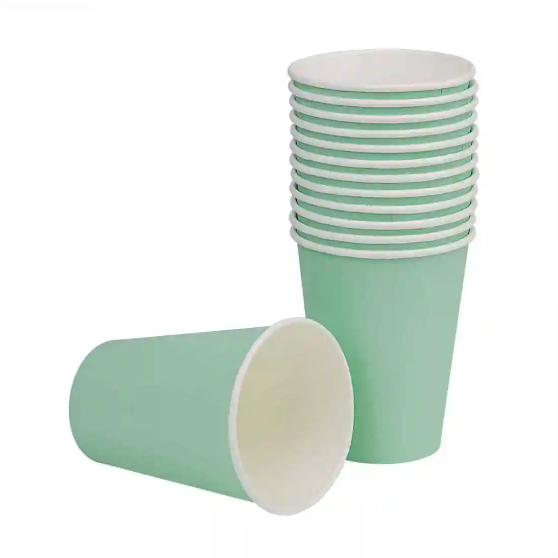 Fiesta Recyclable Single Wall Takeaway Coffee Cups Turquoise 340ml / 12oz (Pack of 50) - Image 2