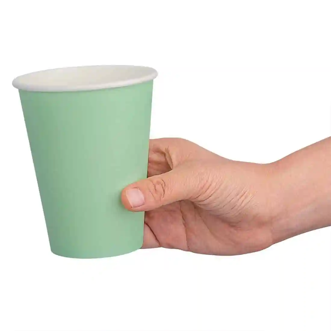 Fiesta Recyclable Single Wall Takeaway Coffee Cups Turquoise 340ml / 12oz (Pack of 50) - Image 3