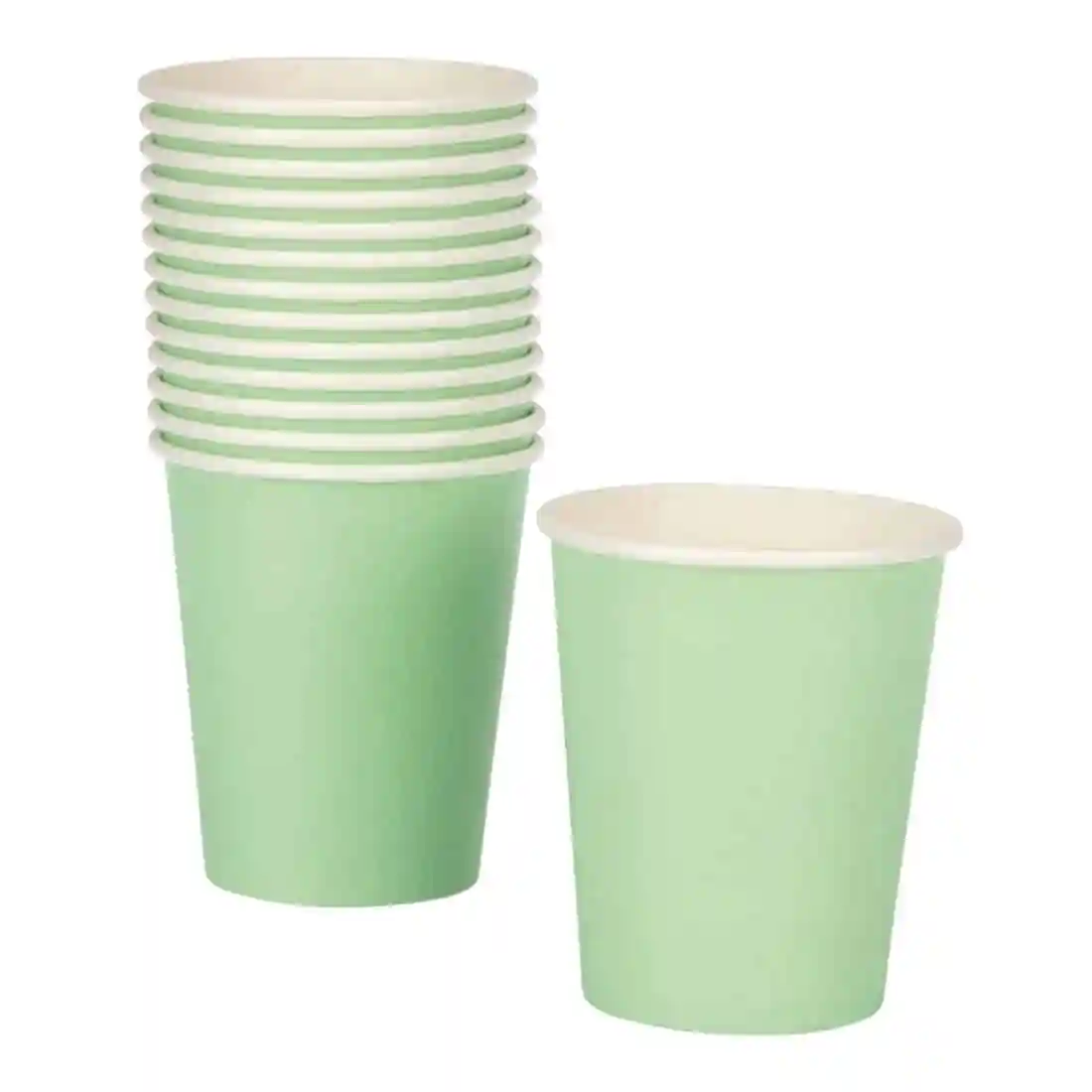 Fiesta Recyclable Coffee Cups Single Wall Turquoise 225ml / 8oz (Pack of 1000) - Image 3