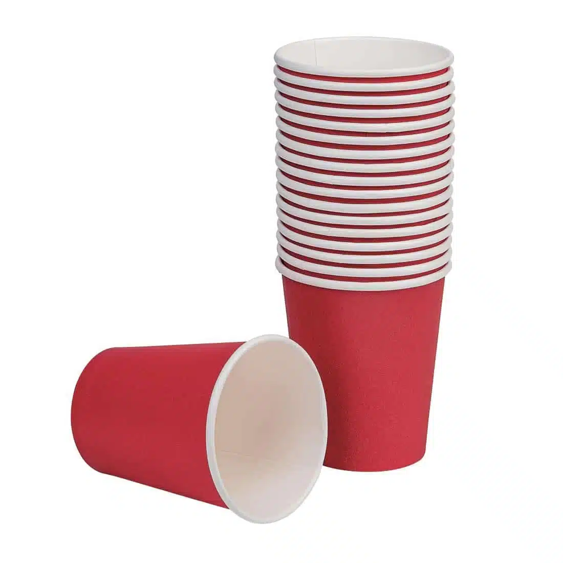 Fiesta Recyclable Single Wall Takeaway Coffee Cups Red 225ml / 8oz (Pack of 50) - Image 2