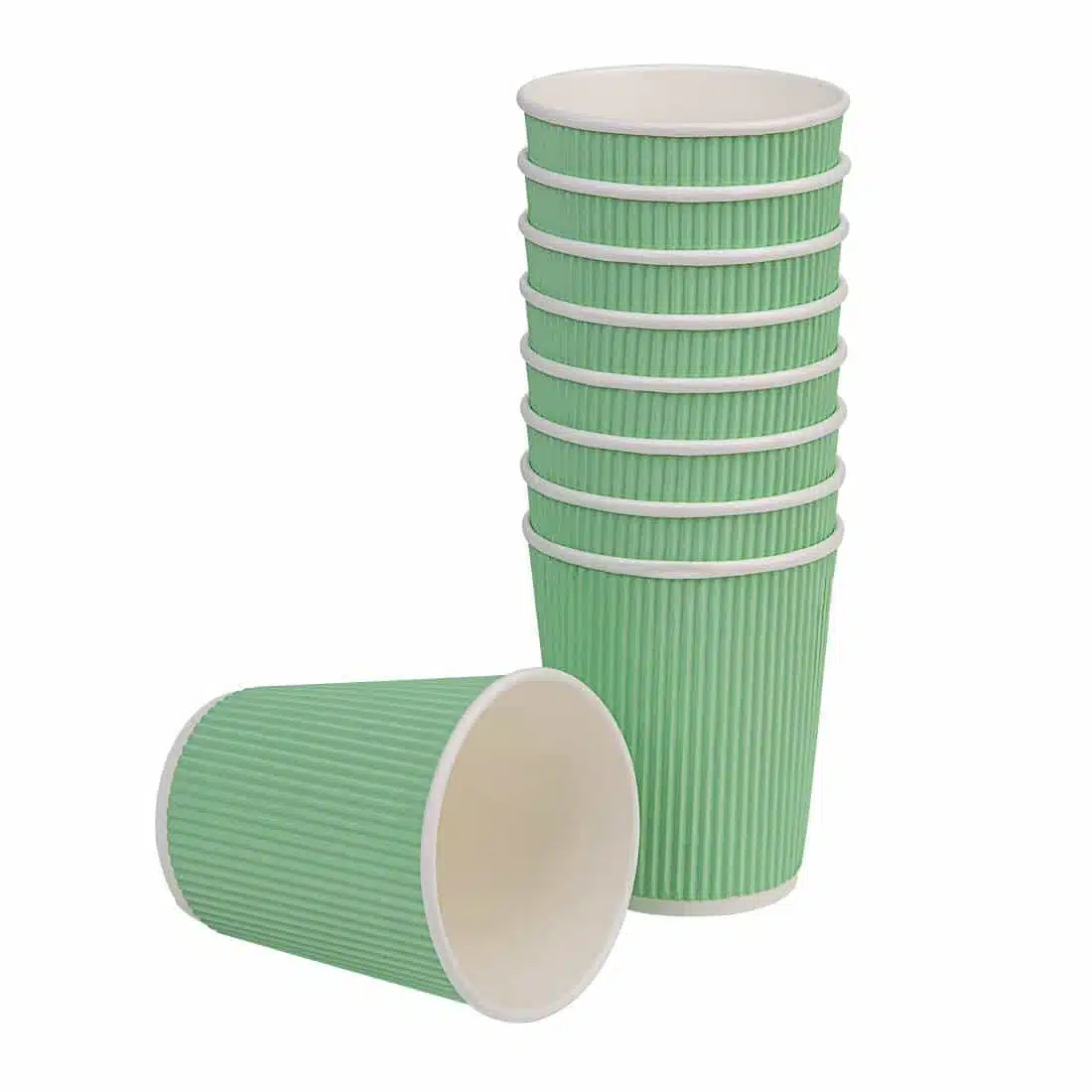 Fiesta Recyclable Coffee Cups Ripple Wall Turquoise 225ml / 8oz (Pack of 500) - Image 2