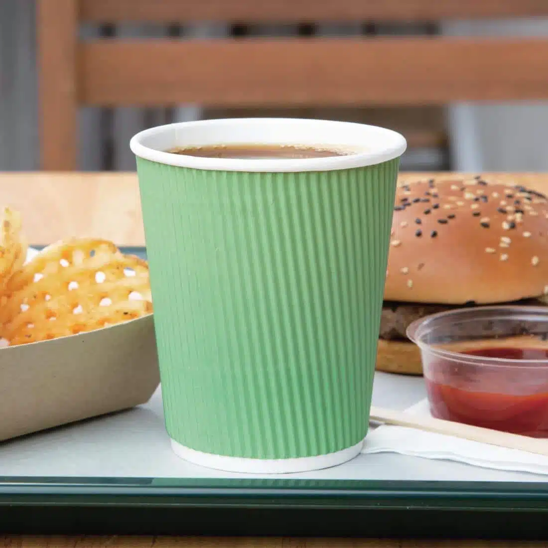 Fiesta Recyclable Coffee Cups Ripple Wall Turquoise 225ml / 8oz (Pack of 500) - Image 5