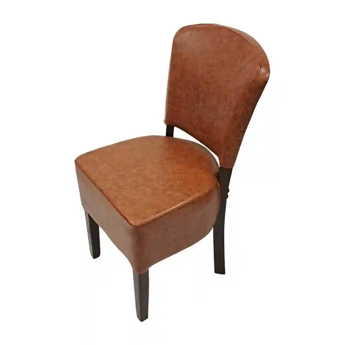 Hanoi Dining Chair In Dark Walnut with Bison Vinyl Tan (Pack of 2) - Image 1