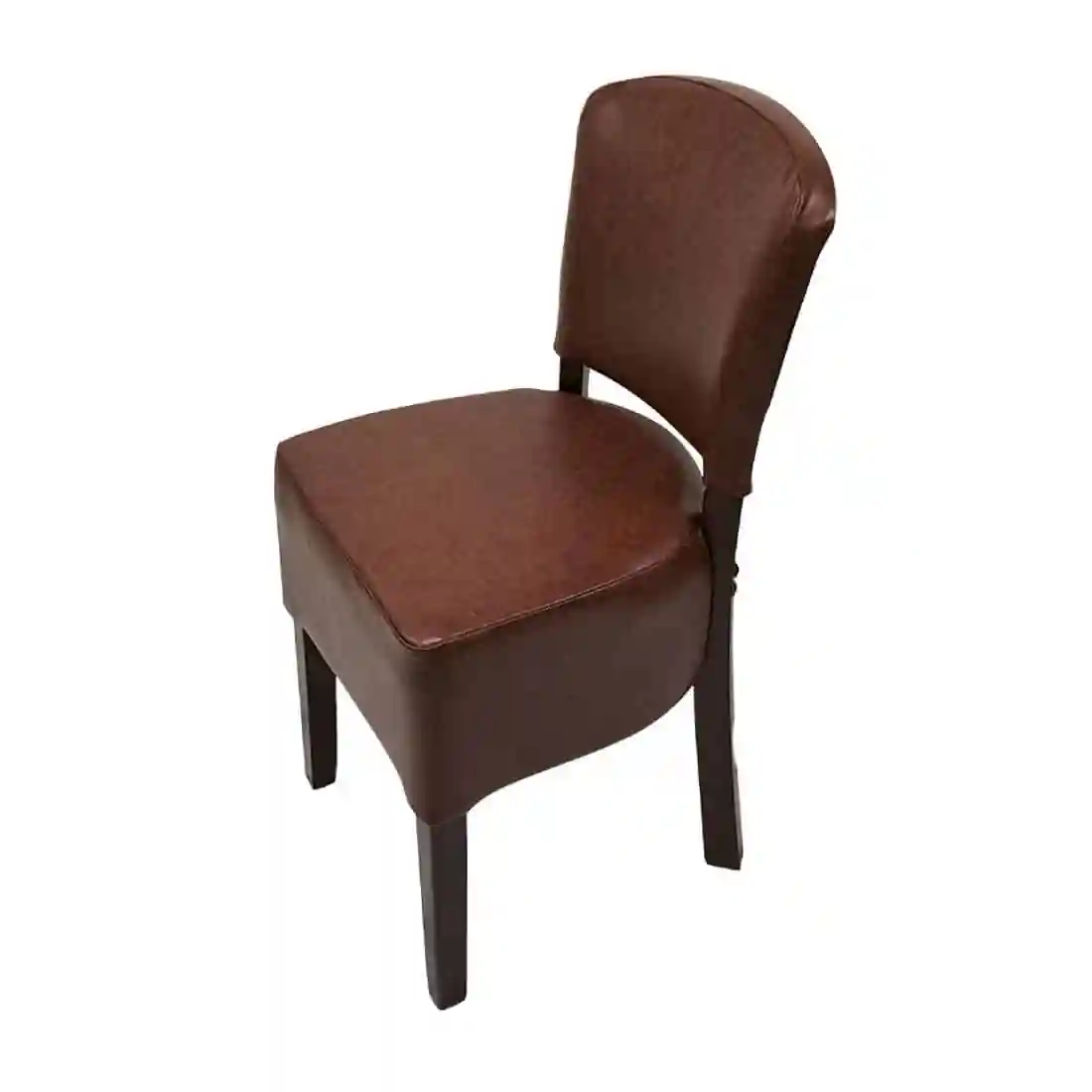 Hanoi Dining Chair In Dark Walnut with Bison Vinyl Espresso (Pack of 2) - Image 1