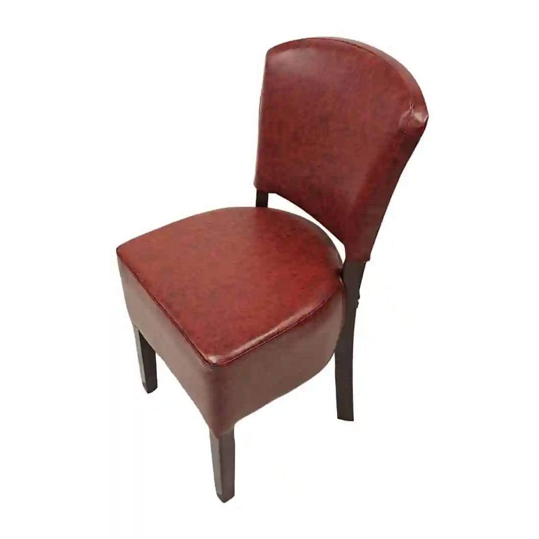 Hanoi Dining Chair In Dark Walnut with Bison Vinyl Bordeaux (Pack of 2) - Image 1