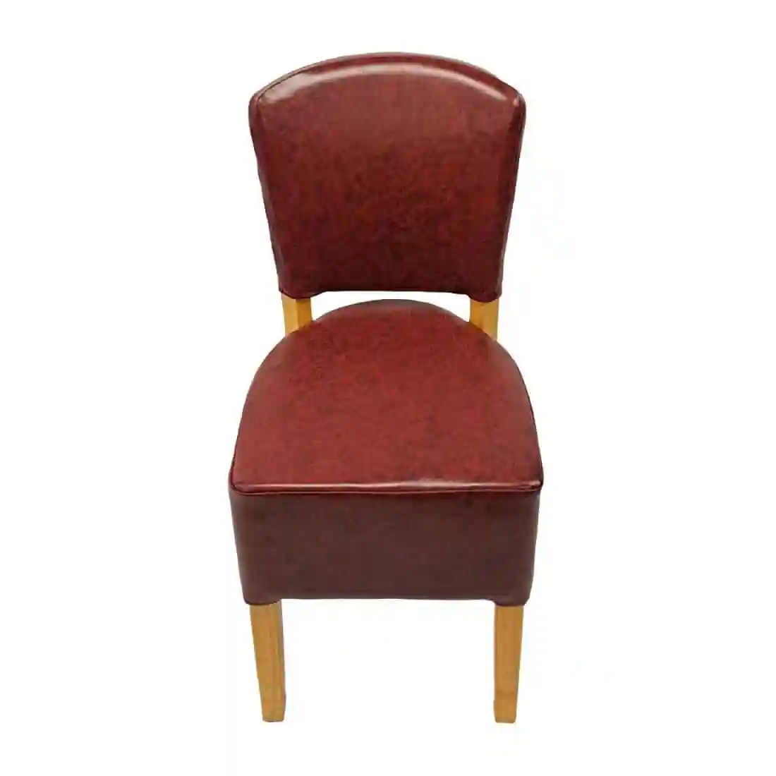 Hanoi Dining Chair In Soft Oak with Bison Vinyl Bordeaux (Pack of 2) - Image 3