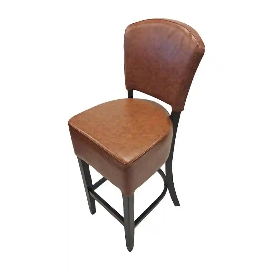 Hanoi Bar Chair in Dark Walnut with Bison Tan Vinyl - Image 1