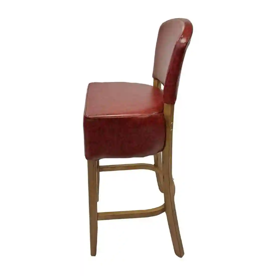 Hanoi Bar Chair in Weathered Oak with Bison Bordeaux Vinyl - Image 3