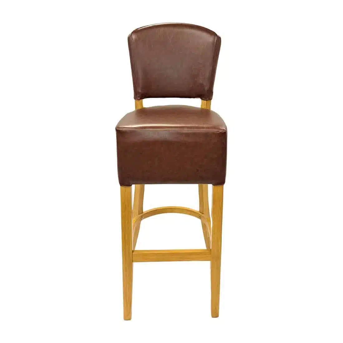 Hanoi Bar Chair in Soft Oak with Bison Espresso Vinyl - Image 2