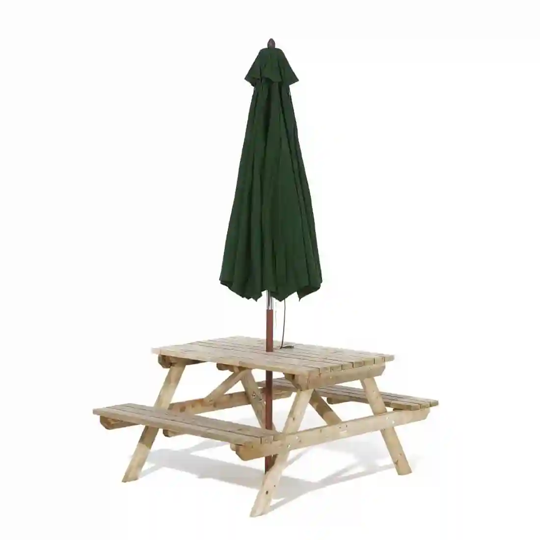 Rowlinson Picnic Table 6ft With Green Parasol 2.7m - Image 9