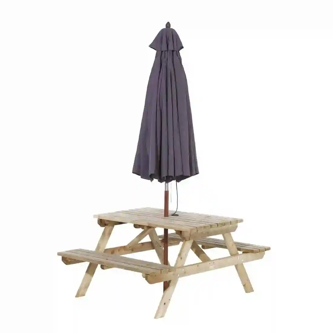 Rowlinson Picnic Table 6ft with Grey Parasol 2.7m - Image 10