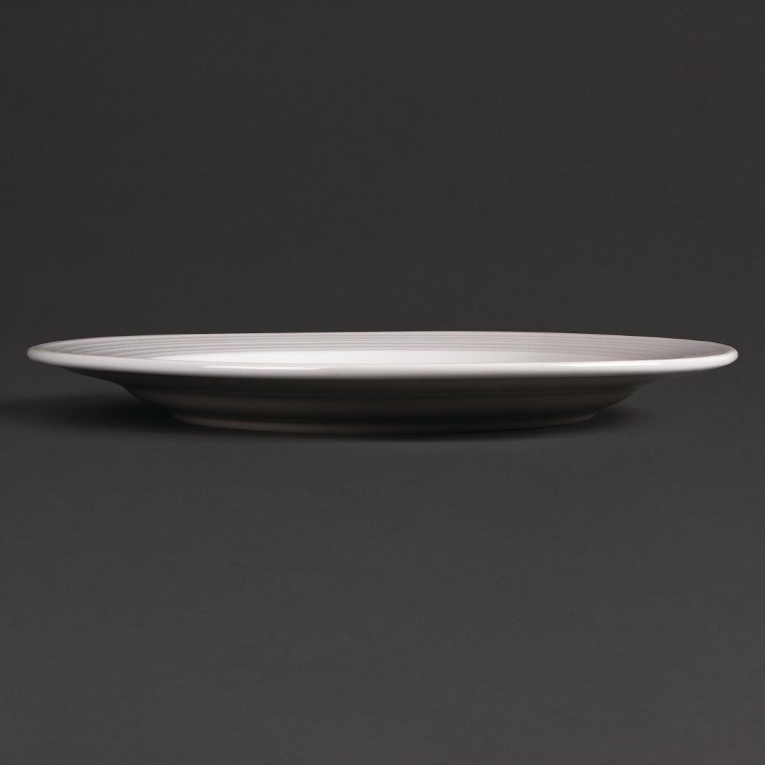Olympia Linear Wide Rimmed Plates 310mm