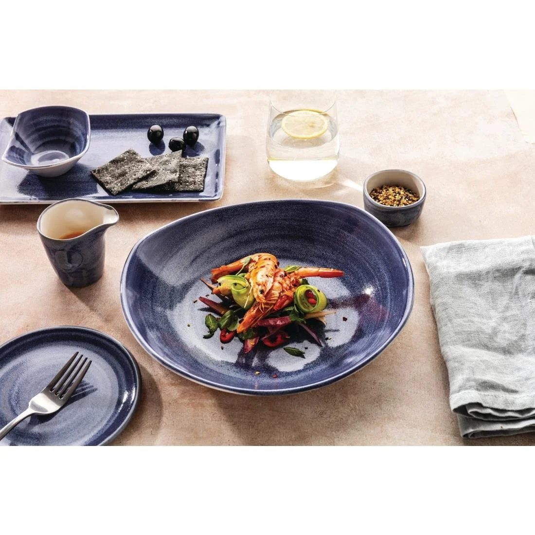 Steelite Revolution Bluestone Rectangle Plates 270mm (6 Pack) - Image 2