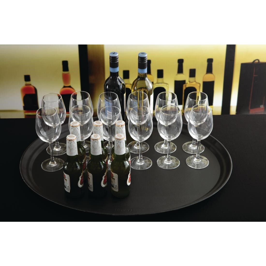 Cambro Camtread Large Black Tray Oval 68cm