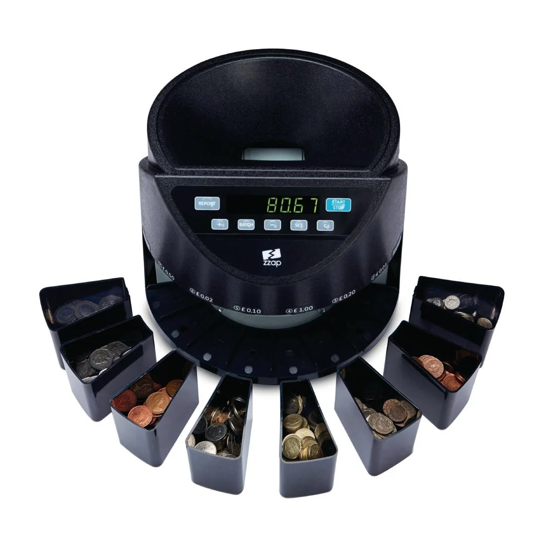 ZZap CS20 GBP Coin Counter & Sorter 220 coins/min GBP