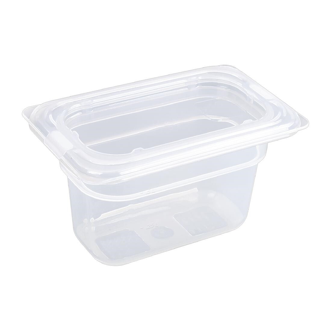 Vogue Polypropylene 1/9 Gastronorm Container with Lid 100mm