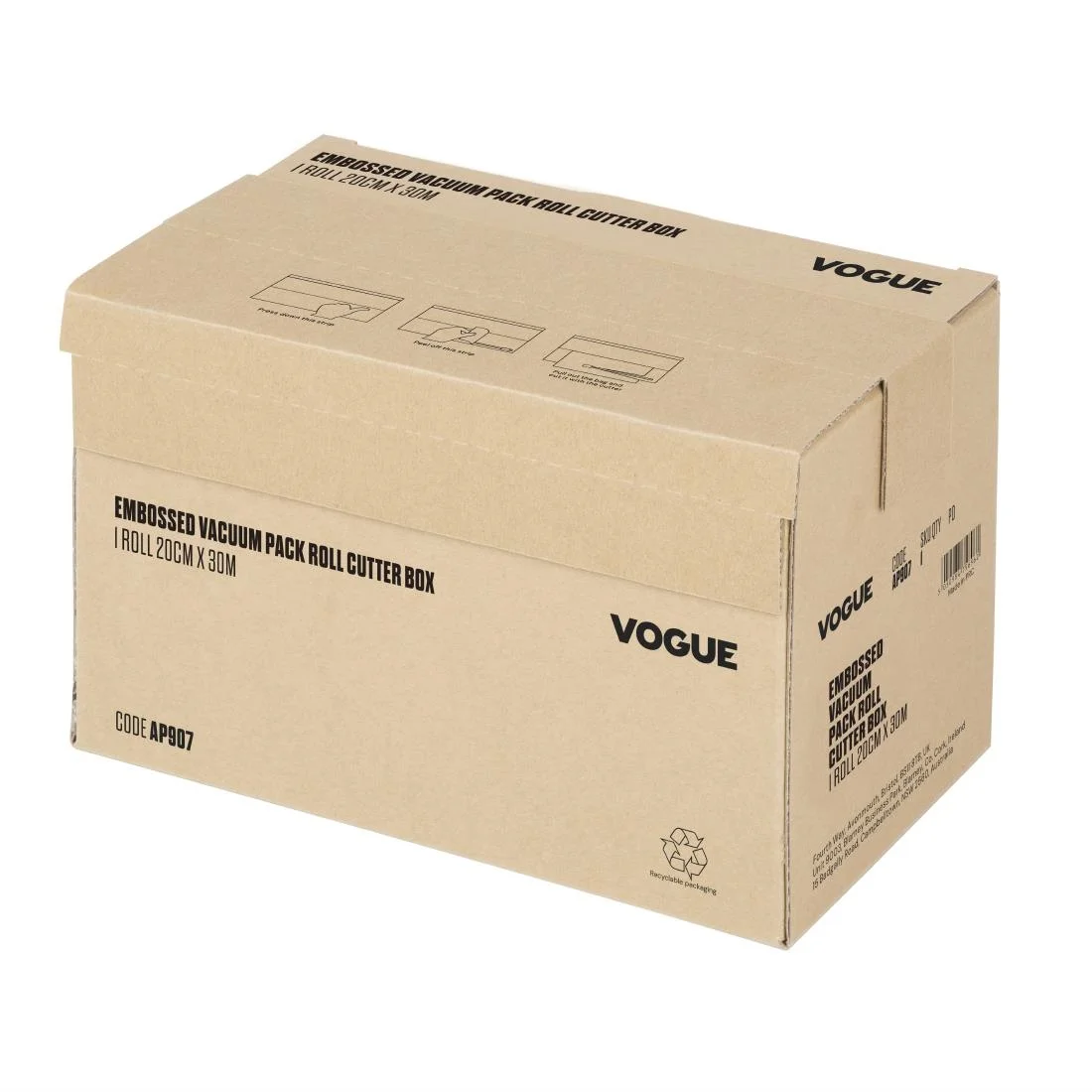 Vogue Vacuum Pack Roll with Cutter Box (Embossed) 200mm width - Image 1