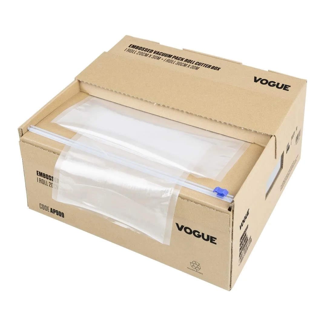 Vogue Vacuum Pack Roll with Cutter Box (Embossed) 200mm & 300mm Twin Pack - Image 4