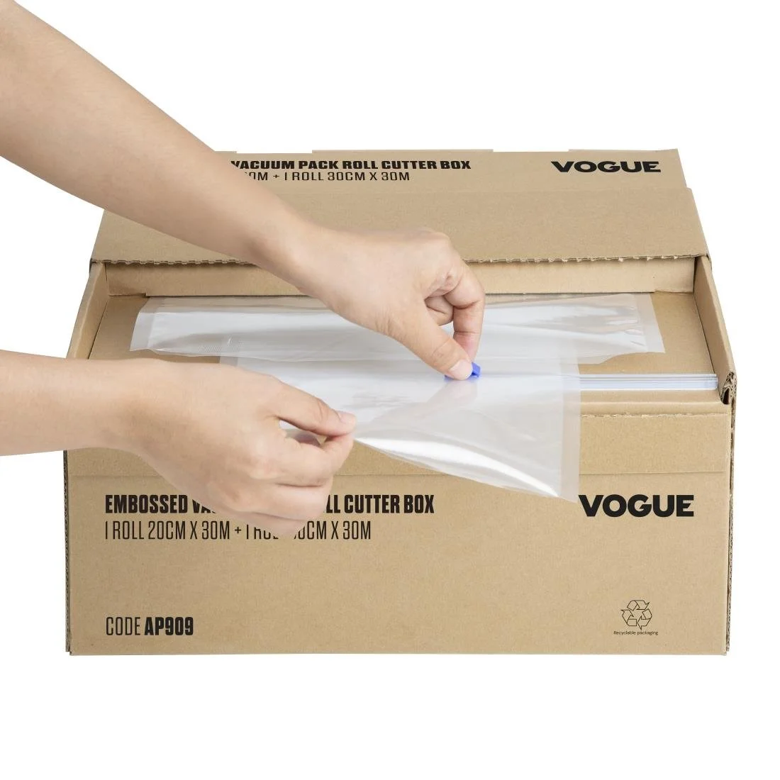 Vogue Vacuum Pack Roll with Cutter Box (Embossed) 200mm & 300mm Twin Pack - Image 5