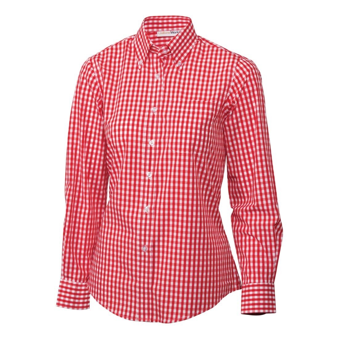Uniform Works Womens Gingham Shirt Red M