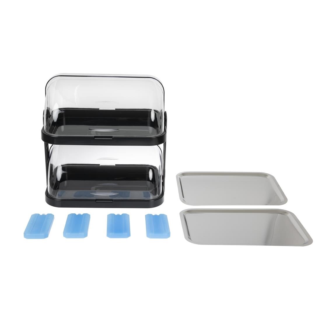 Double Decker Roll Top Cool Display Trays