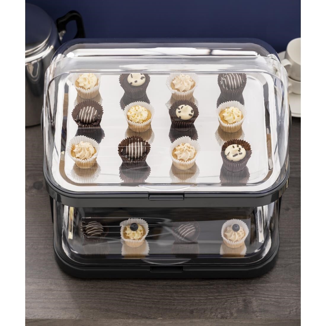 Double Decker Roll Top Cool Display Trays