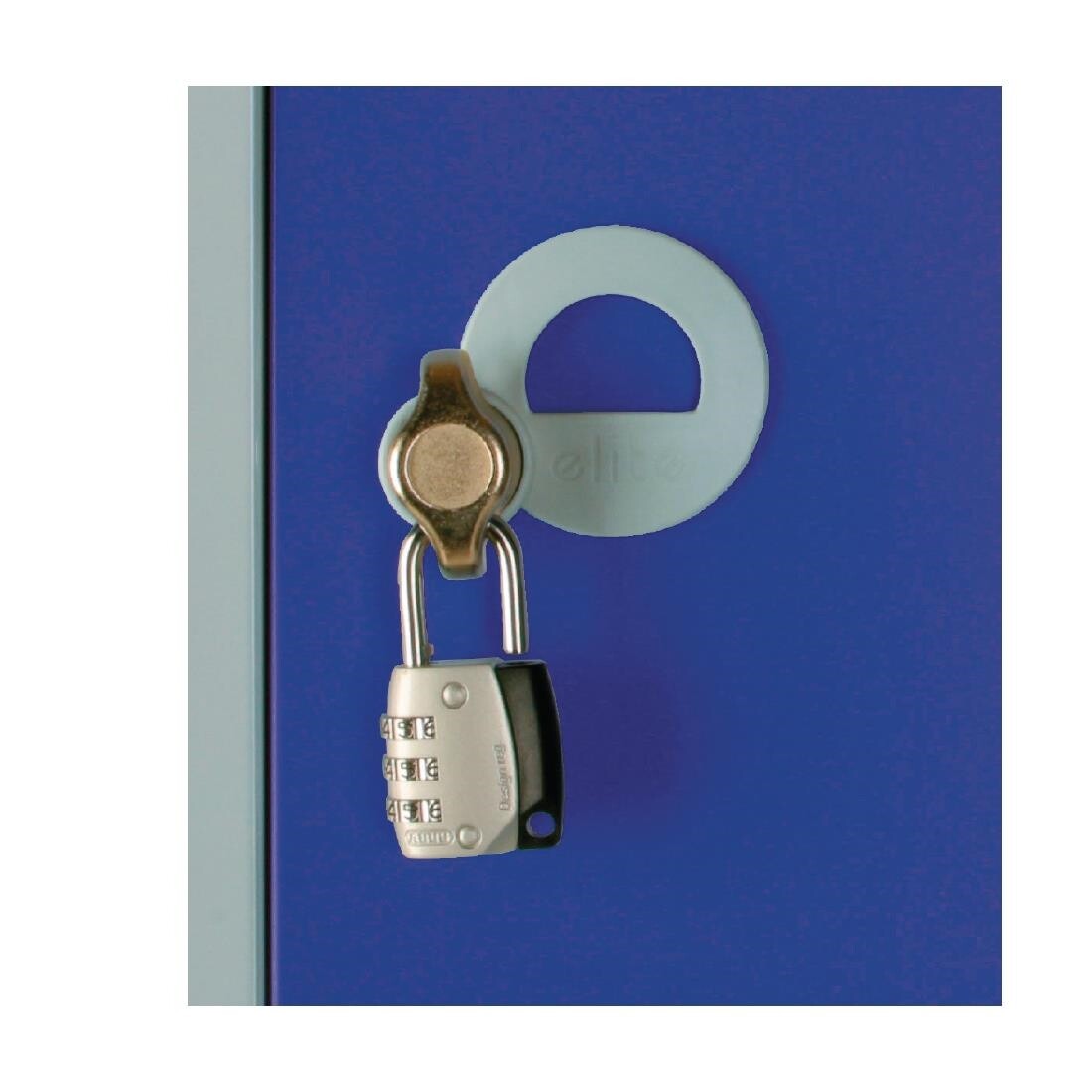 Elite Five Door Padlock Locker with Sloping Top Blue