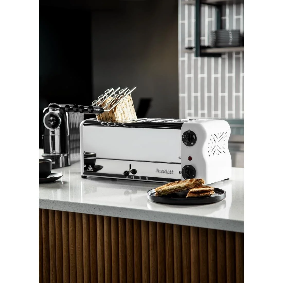 Rowlett Esprit Toaster White 6 Slot w/2x Additional Elements & Sandwich Cage - Image 4