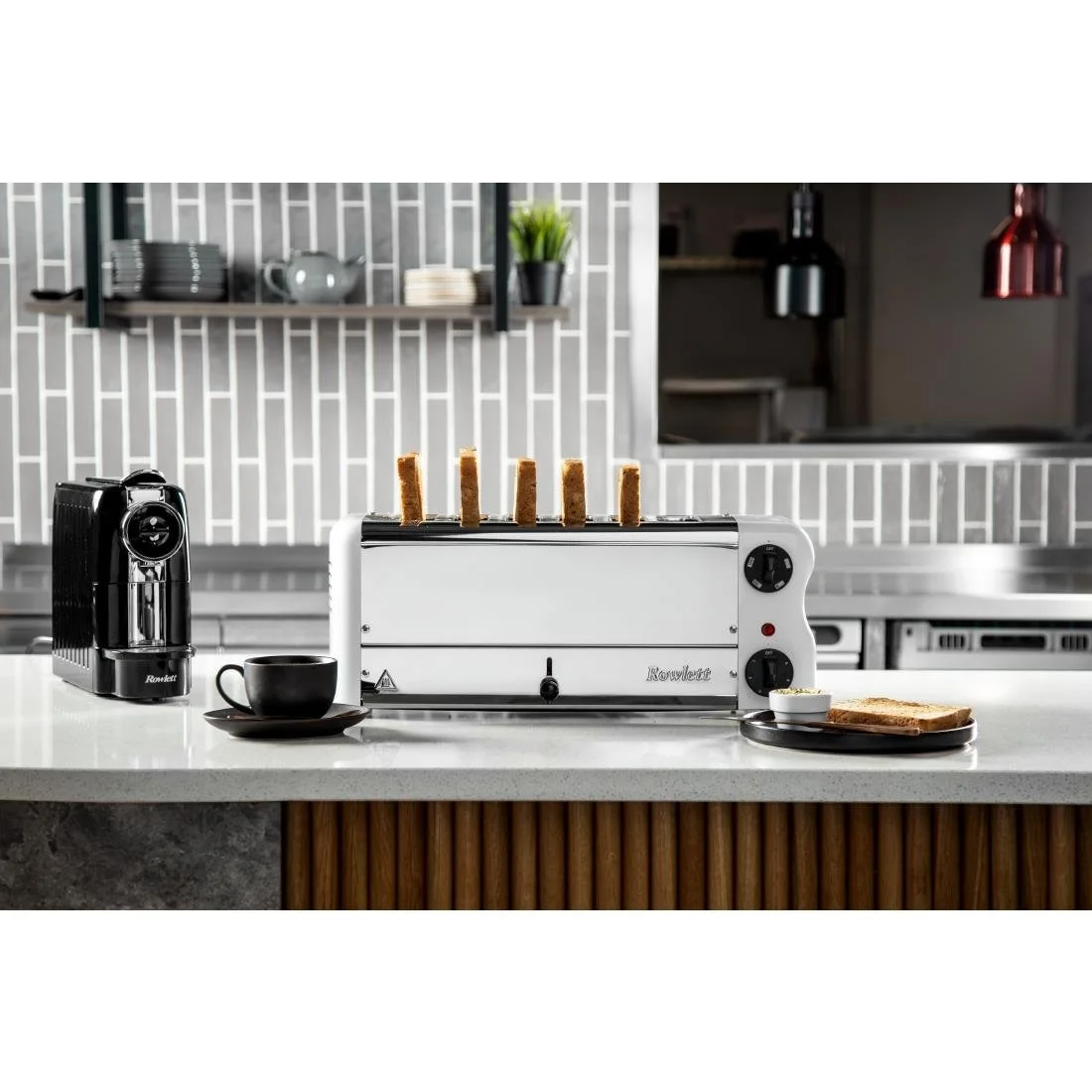 Rowlett Esprit Toaster White 6 Slot w/2x Additional Elements & Sandwich Cage - Image 2