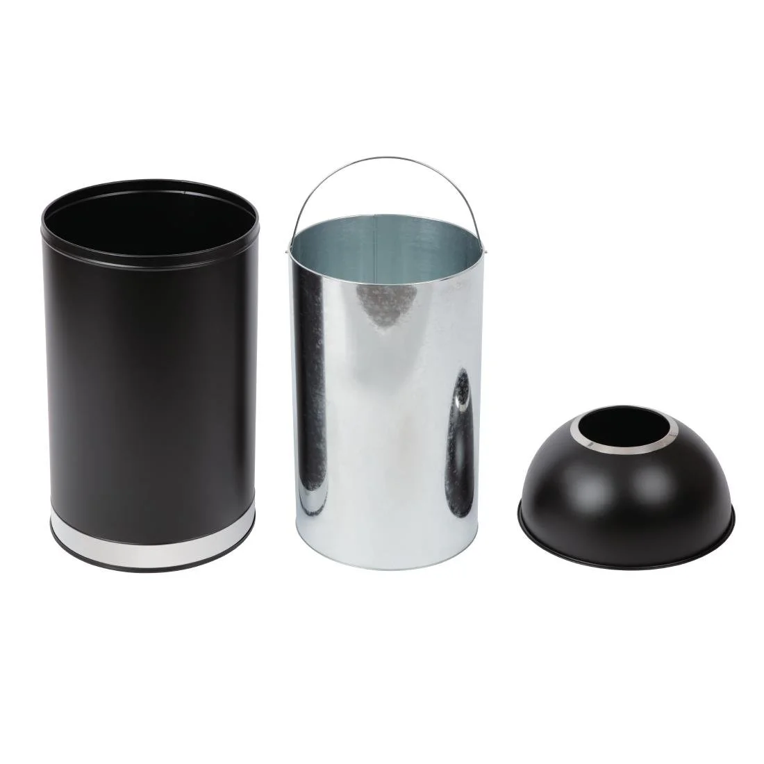 Bolero Bullet Bin with Open Top Lid Black 40Ltr - Image 3