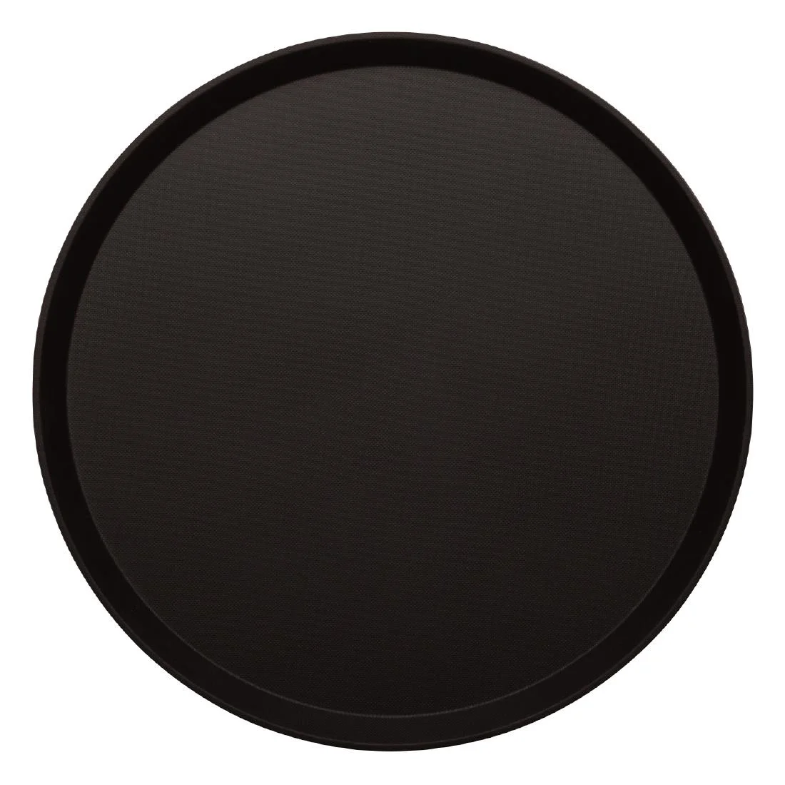 Cambro Treadlite Fibreglass Round Non-Slip Tray Black - Image 1