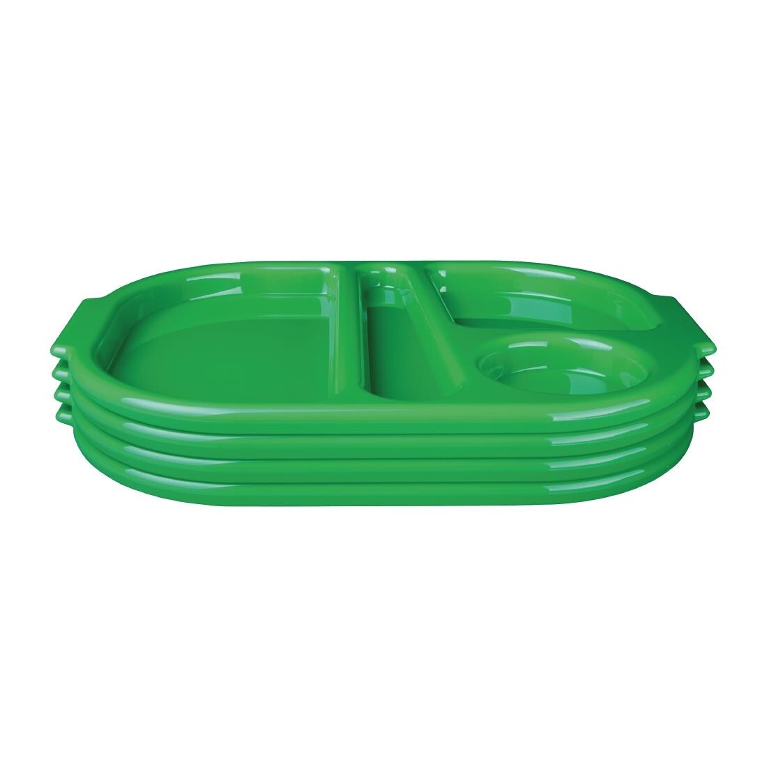 Kristallon Plastic Food Compartment Tray Small Green