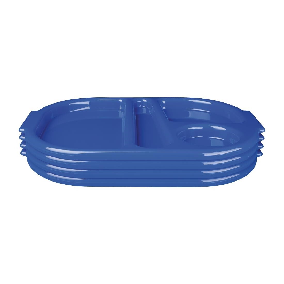 Kristallon Plastic Food Compartment Tray Large Blue