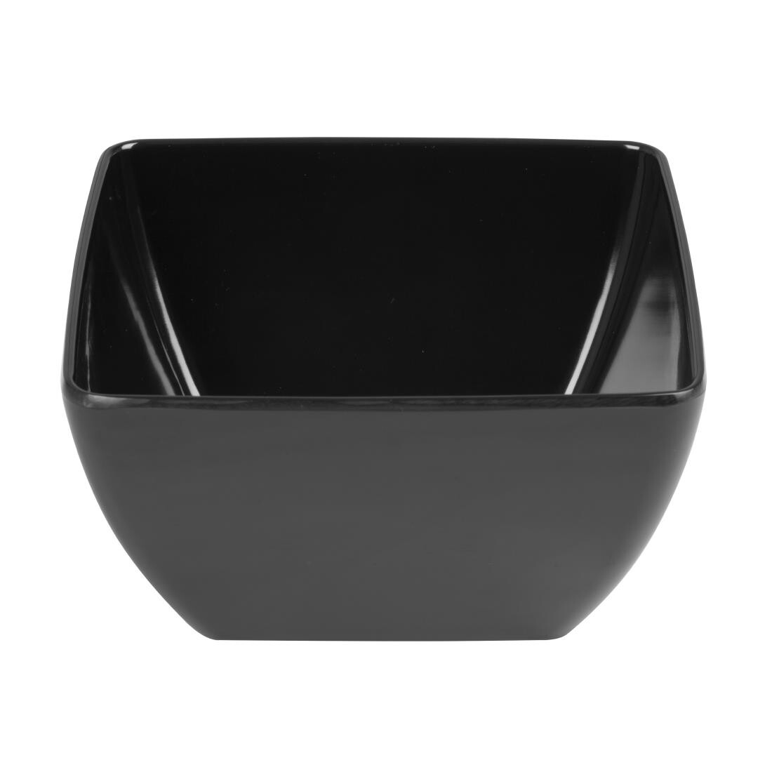 Curved Black Melamine Bowl 8in