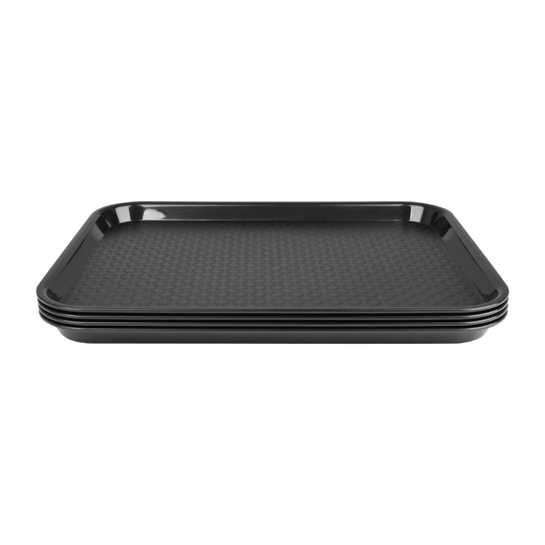 Kristallon Plastic Fast Food Tray Black Small
