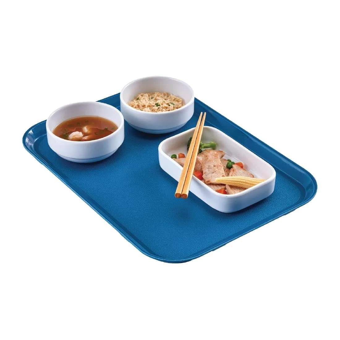 Cambro EpicTread Fibreglass Rectangular Non-Slip Tray Blue 350mm - Image 2