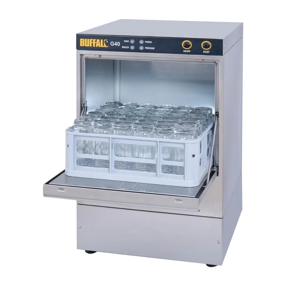 Buffalo Undercounter Glasswasher with Drain Pump 400x400mm Baskets - Image 6