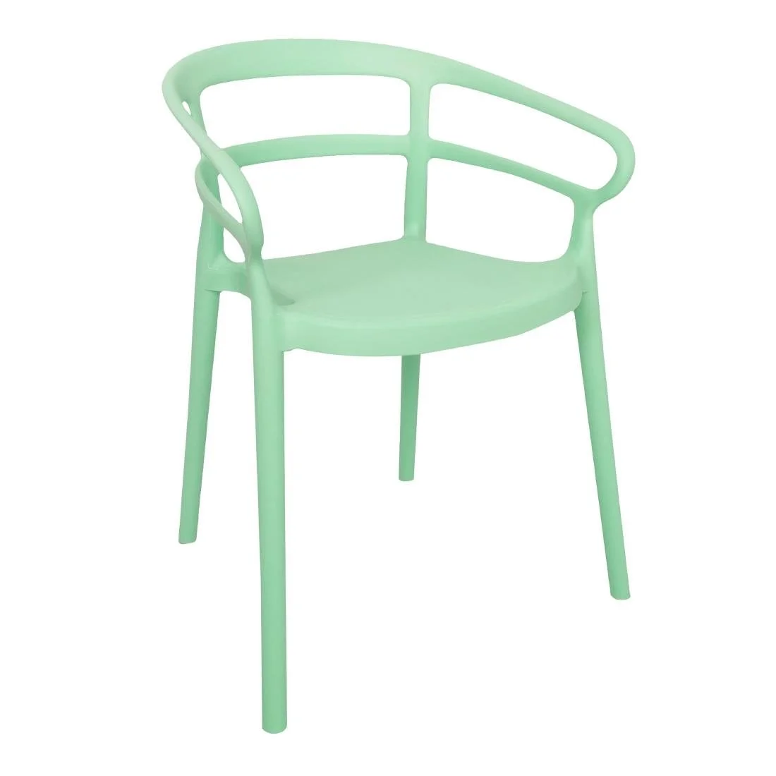 Bolero Mateo Café Chairs Mint Green (2 Pack) - Image 1